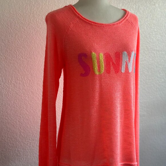 NWT Lilly Pulitzer “SUNNY” Danette Sweater – Papaya Punch Sunny Intarsia Size: L - Picture 1 of 10